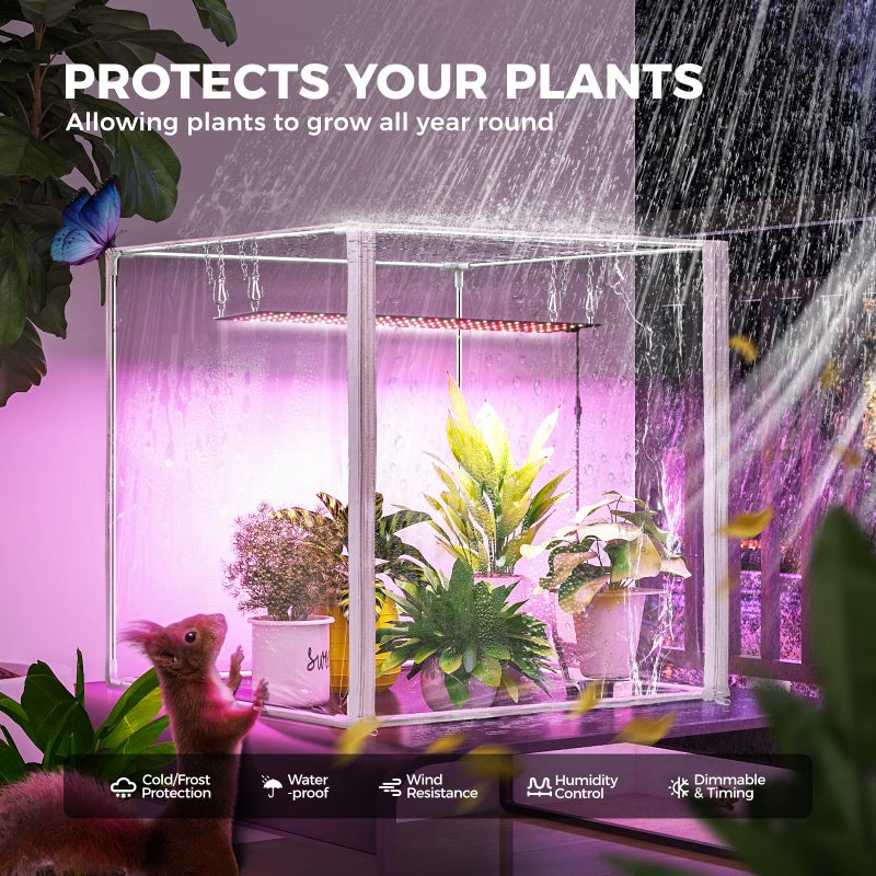 Barrina Indoor Greenhouse with Grow Light, with 40W Seed Starting LED Indoor Plant Light, Portable Mini Greenhouse with Timer for Seed Starter Tray, Seedling, Sprouting, Microgreens, 23x23x23IN - Image 2