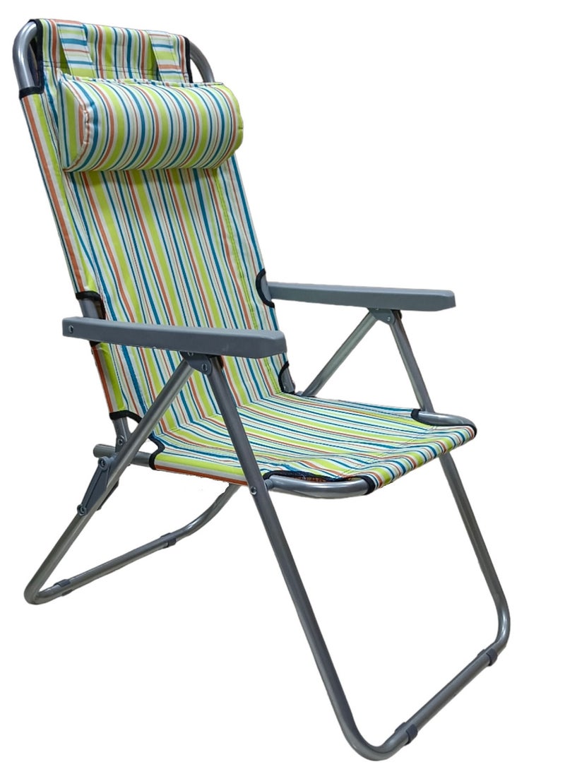 GO2CAMPS Heavy Duty Foldable Camping Chair With Headrest Adjustable 3-Positions /Beach Chair/Fishing Chair  - Image 1