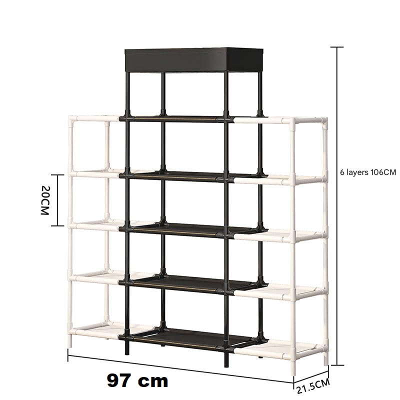 TRADY Adjustable Multi-Layer Shoe Rack Organizer–Expandable & Space-Saving Storage Shelf Large capacity for slipper Boots & Accessories–Sturdy & Easy to Assemble Shoe Stand for Home, Entryway & Closet - Image 2
