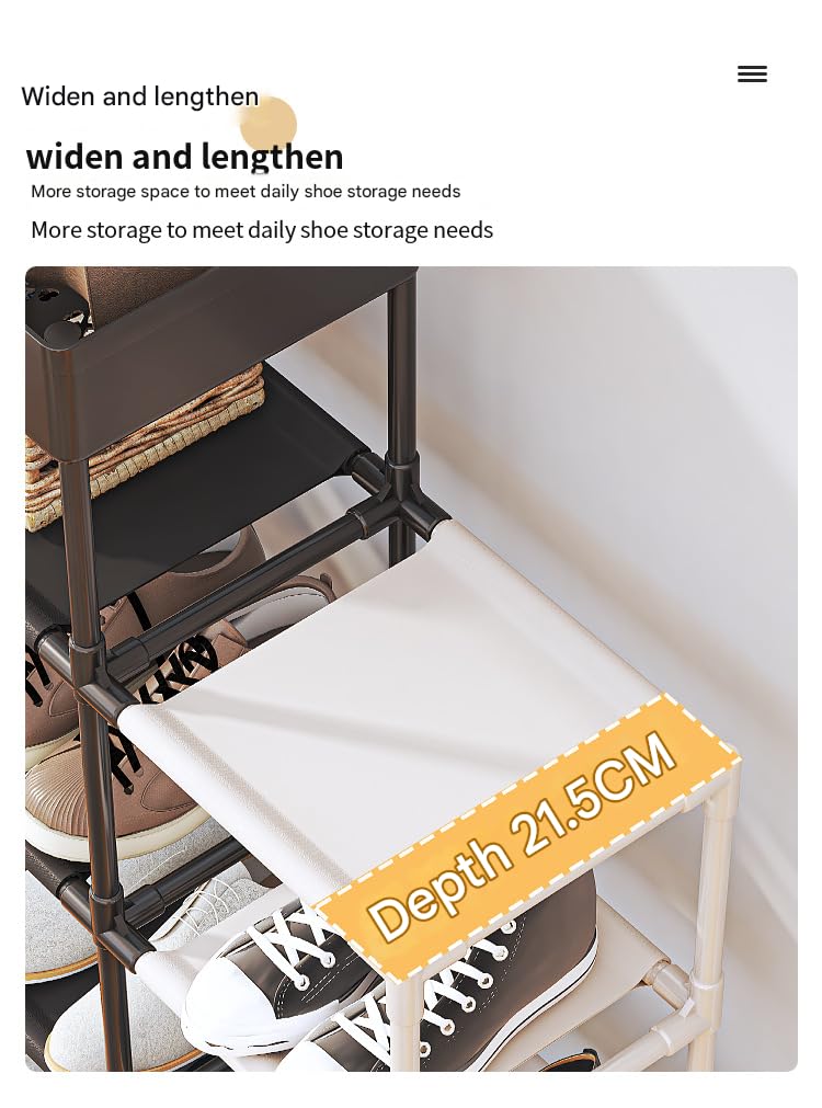 TRADY Adjustable Multi-Layer Shoe Rack Organizer–Expandable & Space-Saving Storage Shelf Large capacity for slipper Boots & Accessories–Sturdy & Easy to Assemble Shoe Stand for Home, Entryway & Closet - Image 4