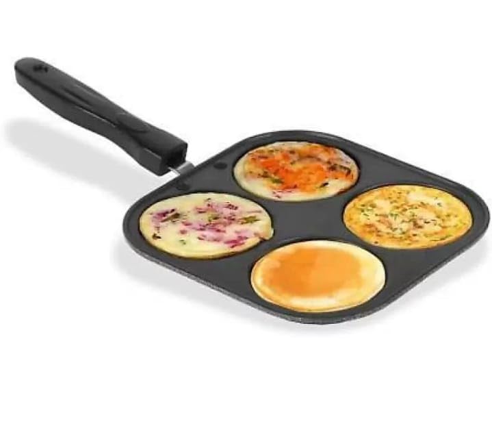 Nonstick Grill MiniUttapam/DosaTawa/Idli Maker/Idli Stand Multi-Snack Maker 4in1 Fry Pan 19 cm Diameter 1 L Capacity (Aluminium, Non-Stick)  - Image 1