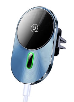 Usams 360° Rotating Car Magnetic Wireless Charging air vent - 15W Fast Charging, Strong Magnet for iPhone 12/13/14/15, Safety Protection  - Image 1