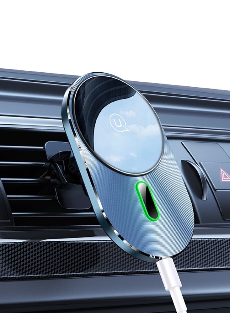أوسامس فتحة تهوية شحن لاسلكية مغناطيسية تدور 360 درجة - شحن سريع 15 وات، مغناطيس قوي لهاتف iPhone 12/13/14/15، حماية السلامة - Image 3