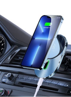 Usams 360° Rotating Car Magnetic Wireless Charging air vent - 15W Fast Charging, Strong Magnet for iPhone 12/13/14/15, Safety Protection  - Image 4