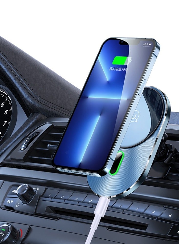 أوسامس فتحة تهوية شحن لاسلكية مغناطيسية تدور 360 درجة - شحن سريع 15 وات، مغناطيس قوي لهاتف iPhone 12/13/14/15، حماية السلامة - Image 4