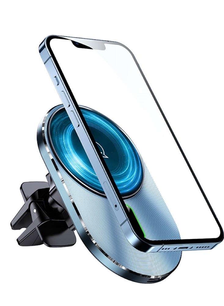 أوسامس فتحة تهوية شحن لاسلكية مغناطيسية تدور 360 درجة - شحن سريع 15 وات، مغناطيس قوي لهاتف iPhone 12/13/14/15، حماية السلامة - Image 2