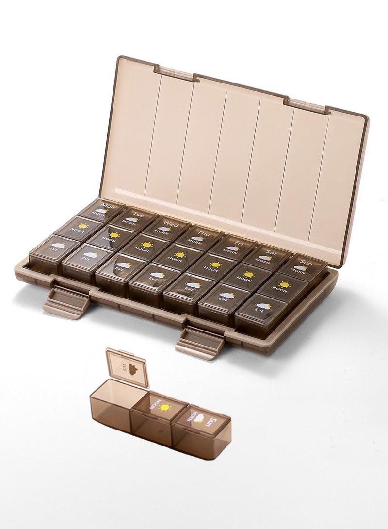 Loquat Portable Pill Case, Waterproof and Mildew-Proof Daily Pill Box, Perfect for Storing Medicine, Vitamins, and Supplements – Seven-Day Pill Organizer. - Image 1