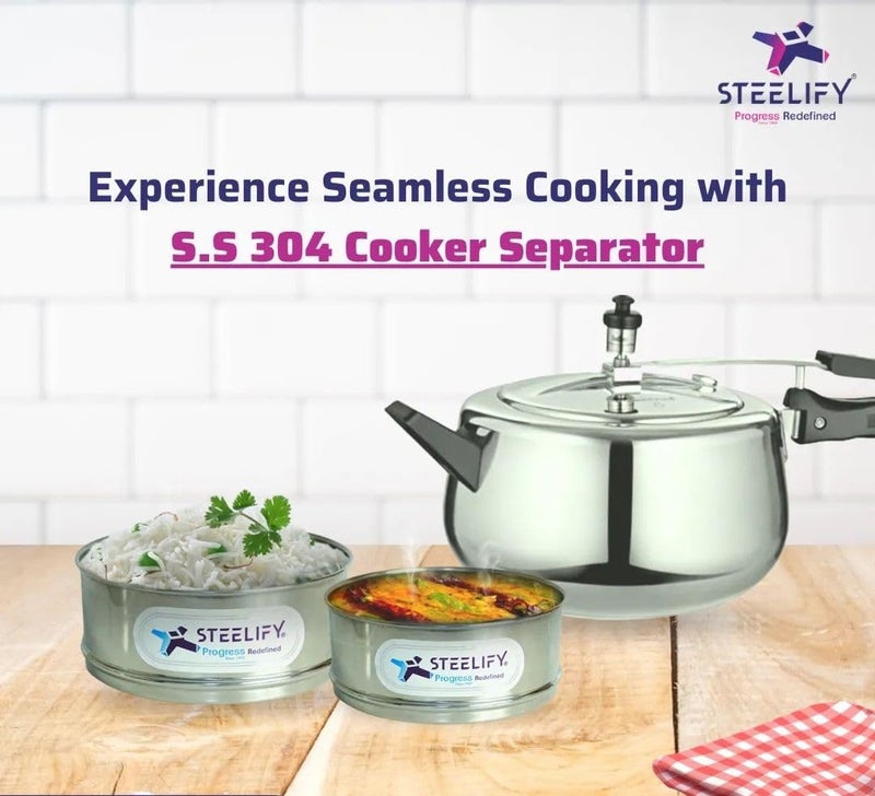 Steelify Steelify Stainless Steel Cooker Separator Suitable for Various Size Pressure Cookers - Lifter Not Included (5 Litre Outer Lid (Prestige Marlex Vinod)) - Image 3