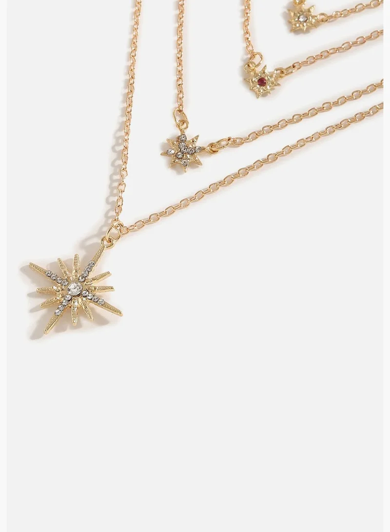 SOHI Gold Plated Designer Stone Necklace
