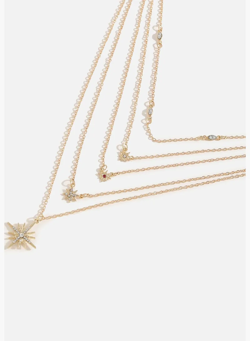 SOHI Gold Plated Designer Stone Necklace