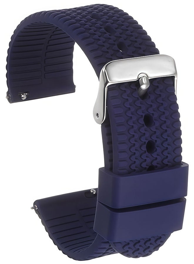 20mm Silicone watch strap: Compatible w/ Samsung Watch 7/6/5/4 (40mm, 44mm), Galaxy Watch 6 Classic 43mm, Huawei GT3 - Sport Wristband， Quick disassembly, no Tools Required(Navy Blue) - Image 5