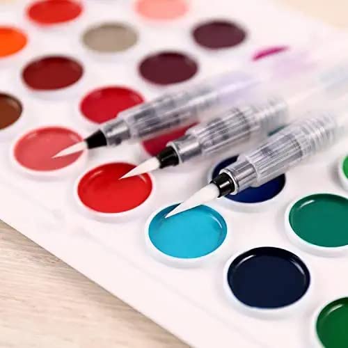URBAN BOX Watercolor Brush Pens 3 pcs Water Brush Pens for Watercolor Water Color Pen Watercolor Paint Pens Refillable Watercolor Brush Pens Water Paint Brush Water Brushes for Watercolor - Image 4