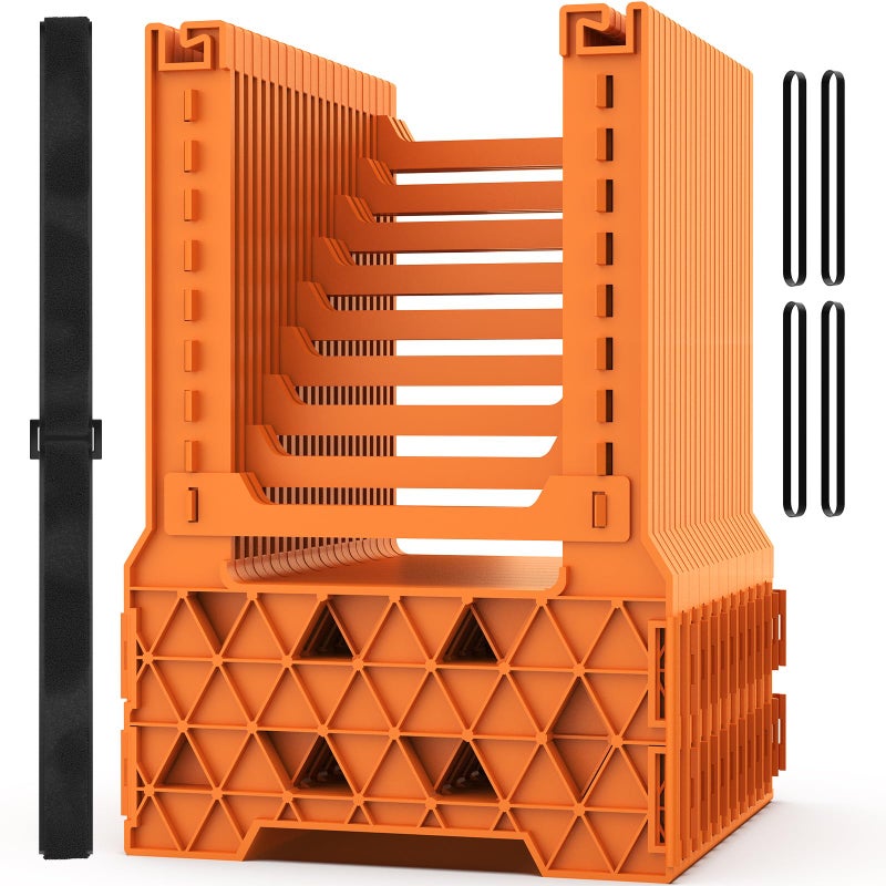 WELLUCK RV Sewer Hose Support 10FT Blaze Orange RV Sewer Support with Adjustable Height Design Secure Rubber Band and Carry Strap Quick Setup and Collapse for Campers Travel Trailers and Motorhome