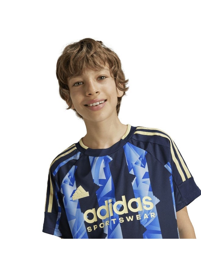 Adidas Adidas J Hot Tee Blue Training T-Shirts For Kids Unisex 128  - Image 4