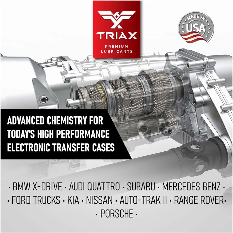 TRIAX DTF-1 Professional سائل علبة النقل الاصطناعي الكامل، تعبئة مدى الحياة، لجميع الفصول حتى -60 درجة فهرنهايت، متوافق مع BMW Xdrive، Audi/VW Quattro، Range Rover، Ford، Porsche والعديد من أنظمة الدفع الرباعي (1 كوارت) - Image 4