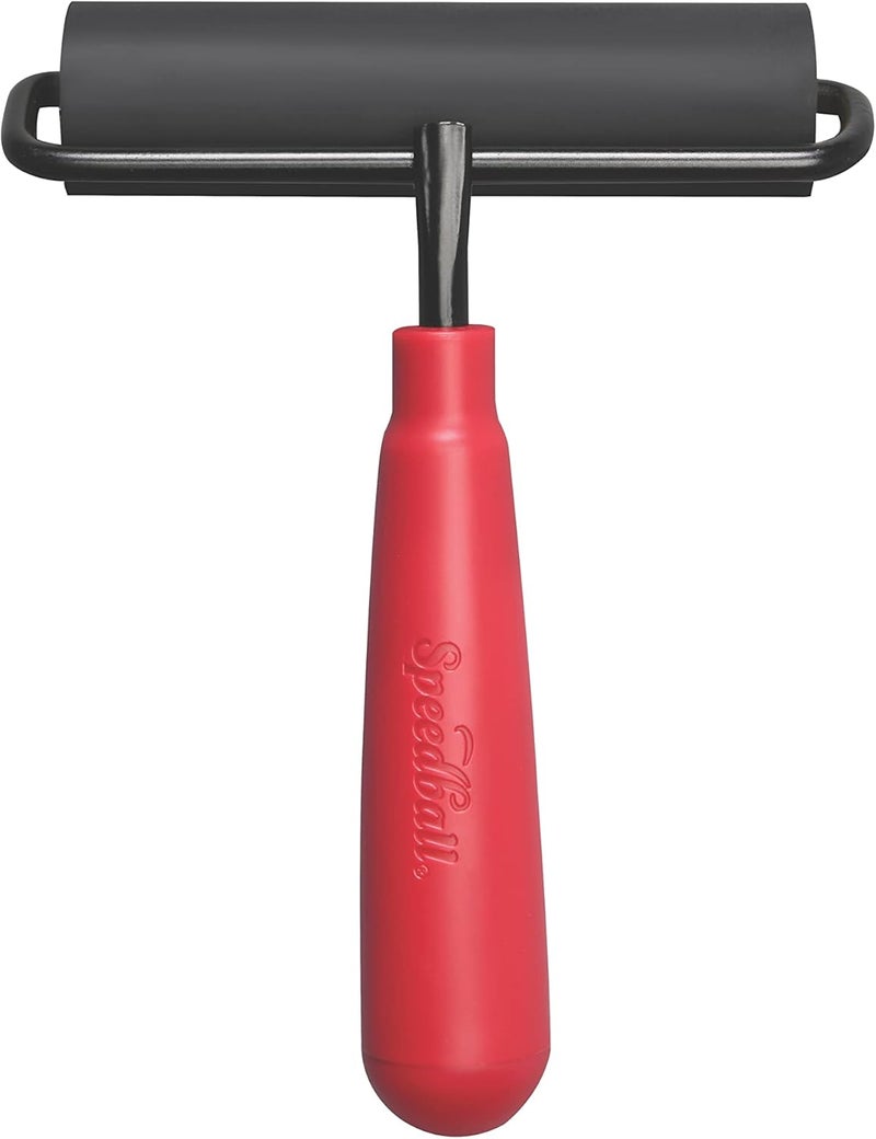 Speedball Deluxe Hard Rubber Brayer - 4 Inch Roller for Printmaking and Crafting