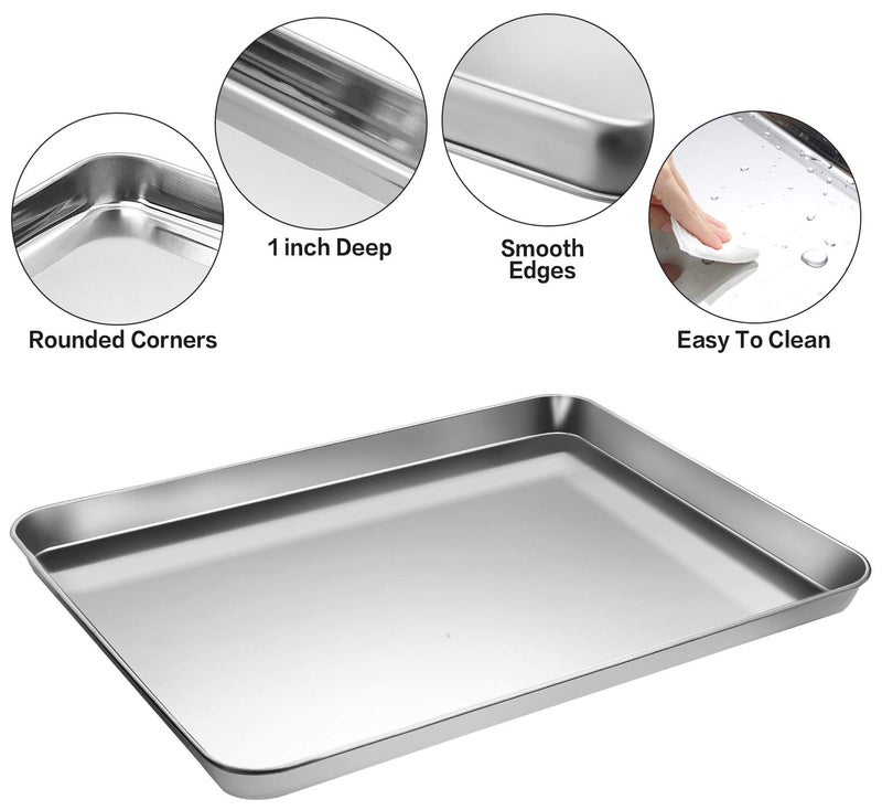 M MCIRCO MCIRCO 6 Piece Stainless Steel Baking Sheet with Rack with Silicone Baking Mat Set (2 Pans + 2 Racks + 2 Mats), 17.3 x 13 x 1 Inch Cookie Sheet with Cooling Rack, Easy Clean - Image 2
