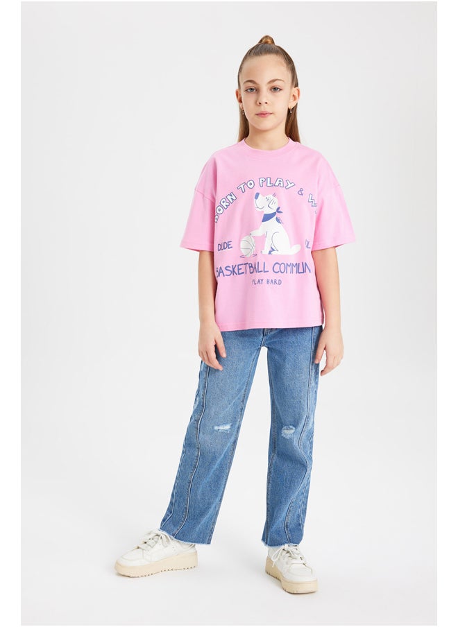 DeFacto - Girl Oversize Fit Knitted Short Sleeve Body - Image 1