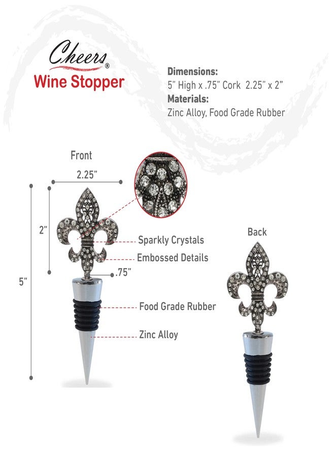 Puzzled Cheers Fleur De Lis Wine Bottle Stopper - Elegant Gifts for Women, Champagne Stoppers and Leak-Proof Kitchen Accessory for Wine Drinkers, Adults and Fleur De Lis Collectors - Image 2