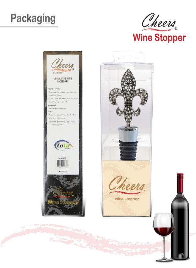Puzzled Cheers Fleur De Lis Wine Bottle Stopper - Elegant Gifts for Women, Champagne Stoppers and Leak-Proof Kitchen Accessory for Wine Drinkers, Adults and Fleur De Lis Collectors - Image 3