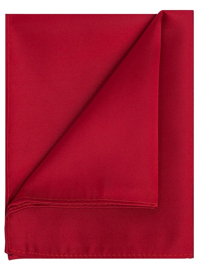 KissTies Scarlet Red Pocket Square Mens Satin Handkerchief + Gift Box - Image 1
