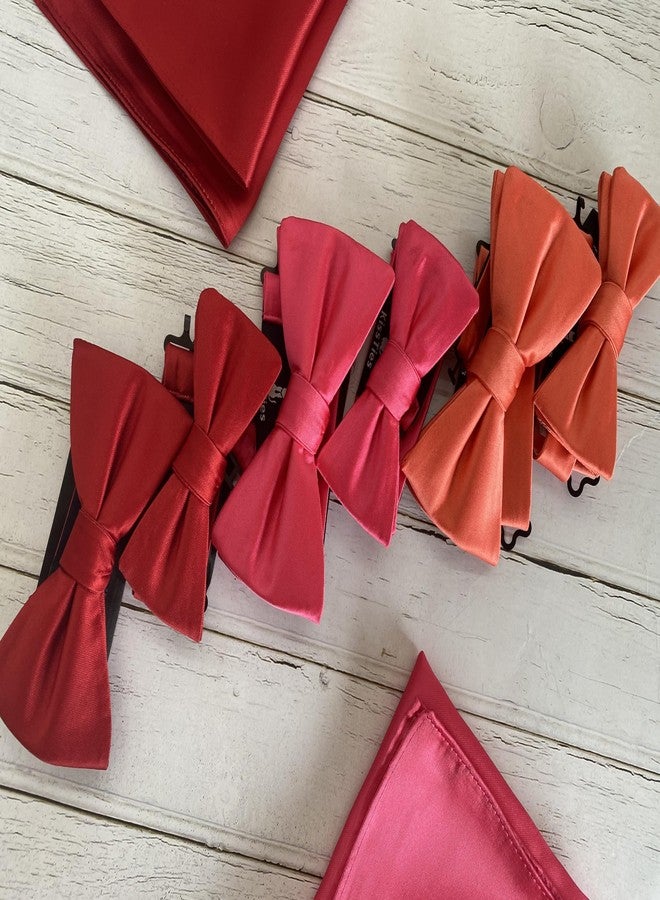 KissTies Scarlet Red Pocket Square Mens Satin Handkerchief + Gift Box - Image 4