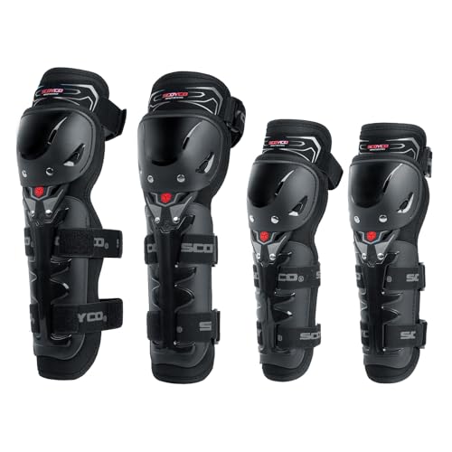 Scoyco Motorcycle Knee Pads CE Level 1 Adjustable Motocross Knee and Elbow Pads Protective Shin Guards for Outdoor Cycling Racing Sports - Image 1