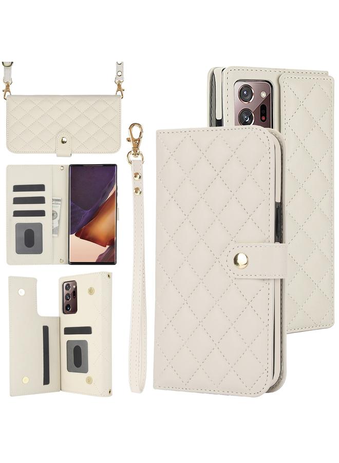 erorex Case For Samsung Galaxy Note20 Ultra Crossbody Multifunction Rhombic Leather Phone Case - Image 1