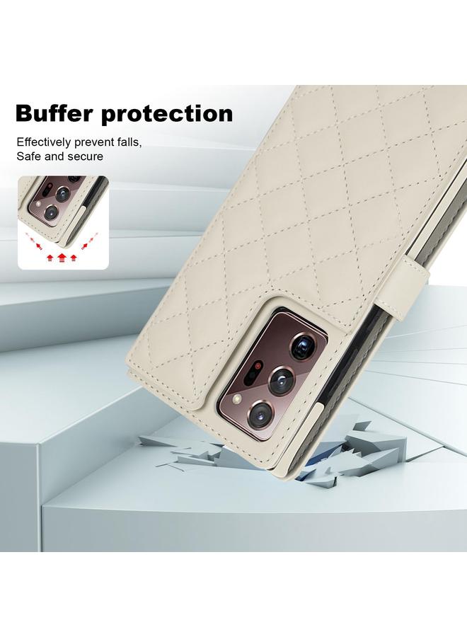 erorex Case For Samsung Galaxy Note20 Ultra Crossbody Multifunction Rhombic Leather Phone Case - Image 5