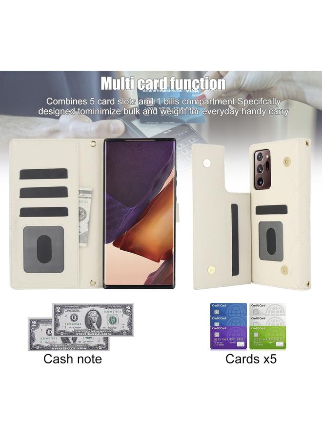 erorex Case For Samsung Galaxy Note20 Ultra Crossbody Multifunction Rhombic Leather Phone Case - Image 4