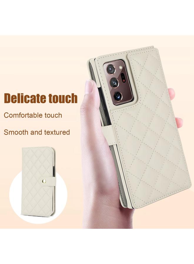 erorex Case For Samsung Galaxy Note20 Ultra Crossbody Multifunction Rhombic Leather Phone Case - Image 3