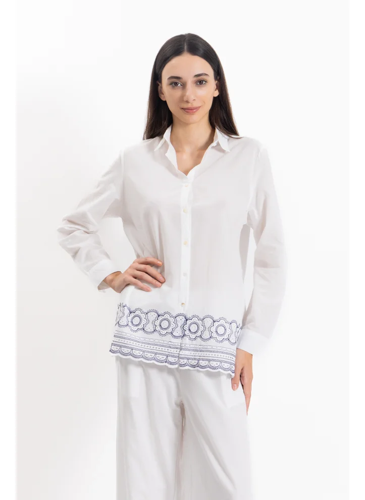 SHAPES DETAIL EMBROIDERED SHIRT SET