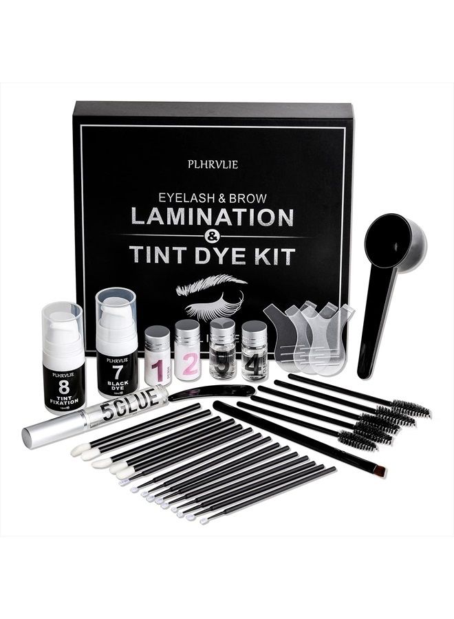 Reddhoon Lash Lift and Tint Kit, Brow Lamination and Tint Kit, Reddhoon 4 in 1 Eyebrow and Eyelash Perm Kit with Black Dye, Long-lasting for 6-8 Weeks, Safe & Easy to Use at Home Salon - Image 1
