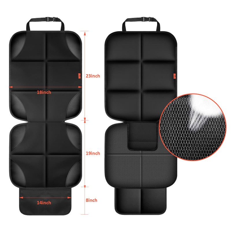 Xhyang Car Seat Protector 2 Pack Car Seat Cushion Mat Thickest Padding Waterproof 600D Fabric Car Seat Covers For Non-Slip Backing Mesh Pockets For Baby And Pet(2 Seat Protector) - Image 3