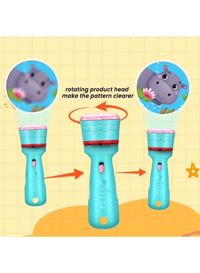 شابية لعبة عرض تفاعلية: ٤٨ نمطًا ممتعًا، لعبة عرض تفاعلية للأطفال الصغار | أداة تعليمية لتعلم العلوم والرياضيات - تعمل بالبطارية، آمنة للأطفال من سن ٣ سنوات فما فوق، حيوانات، خضراوات، حروف، وغيرها (أزرق) - Image 2