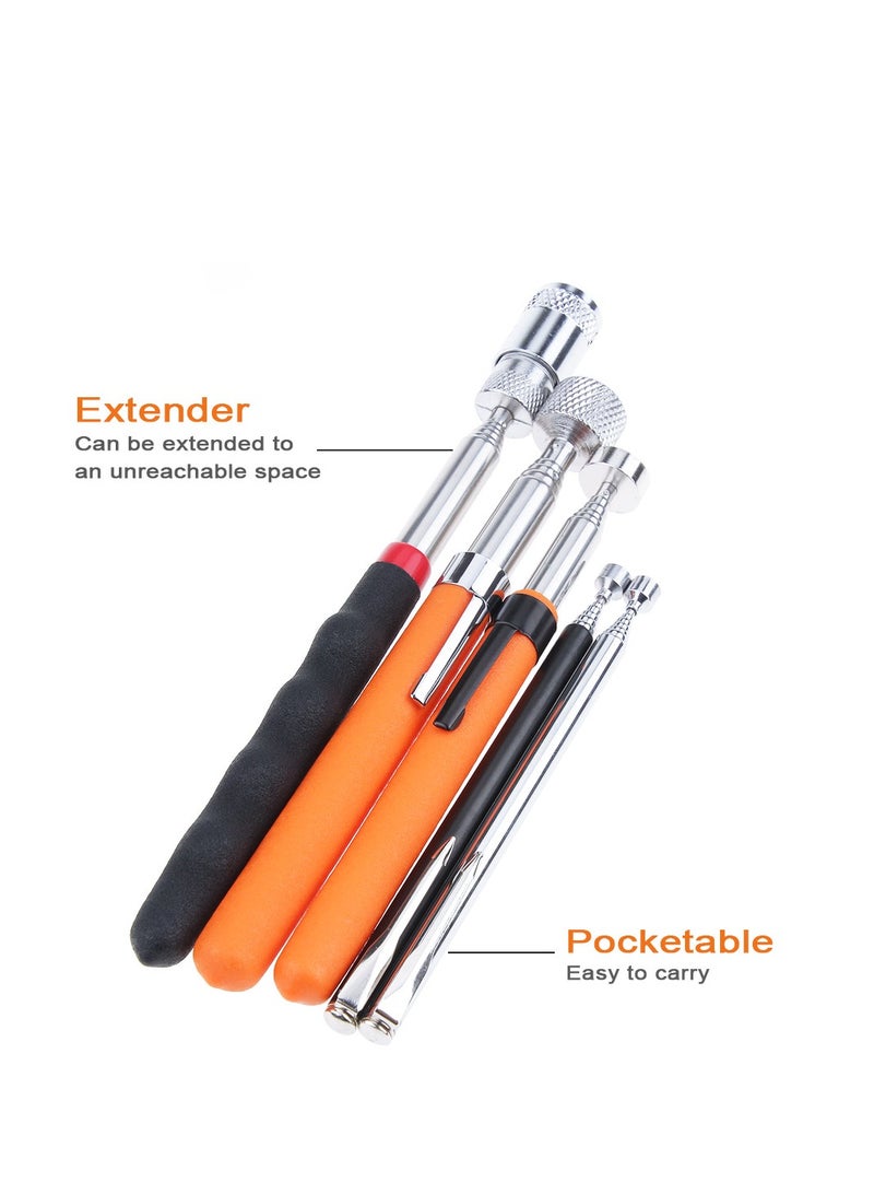 AROAQ Telescoping Magnetic Pickup Tools, Extendable Grabber Mechanic Tools, Mini Portable Telescopic Magnetic Magnet Pen For Picking Up Nut Bolt Extendable Pickup Rod Stick, ( Silver ) - Image 3