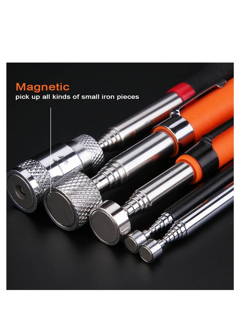 AROAQ Telescoping Magnetic Pickup Tools, Extendable Grabber Mechanic Tools, Mini Portable Telescopic Magnetic Magnet Pen For Picking Up Nut Bolt Extendable Pickup Rod Stick, ( Silver ) - Image 2