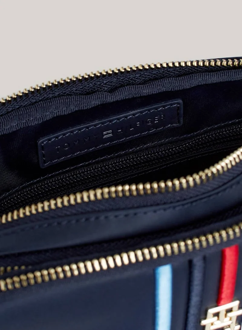 TOMMY HILFIGER Women's Small Multicolour Stripe Crossover Bag -  Recycled nylon, Blue