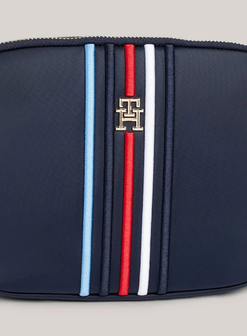 TOMMY HILFIGER Women's Small Multicolour Stripe Crossover Bag -  Recycled nylon, Blue