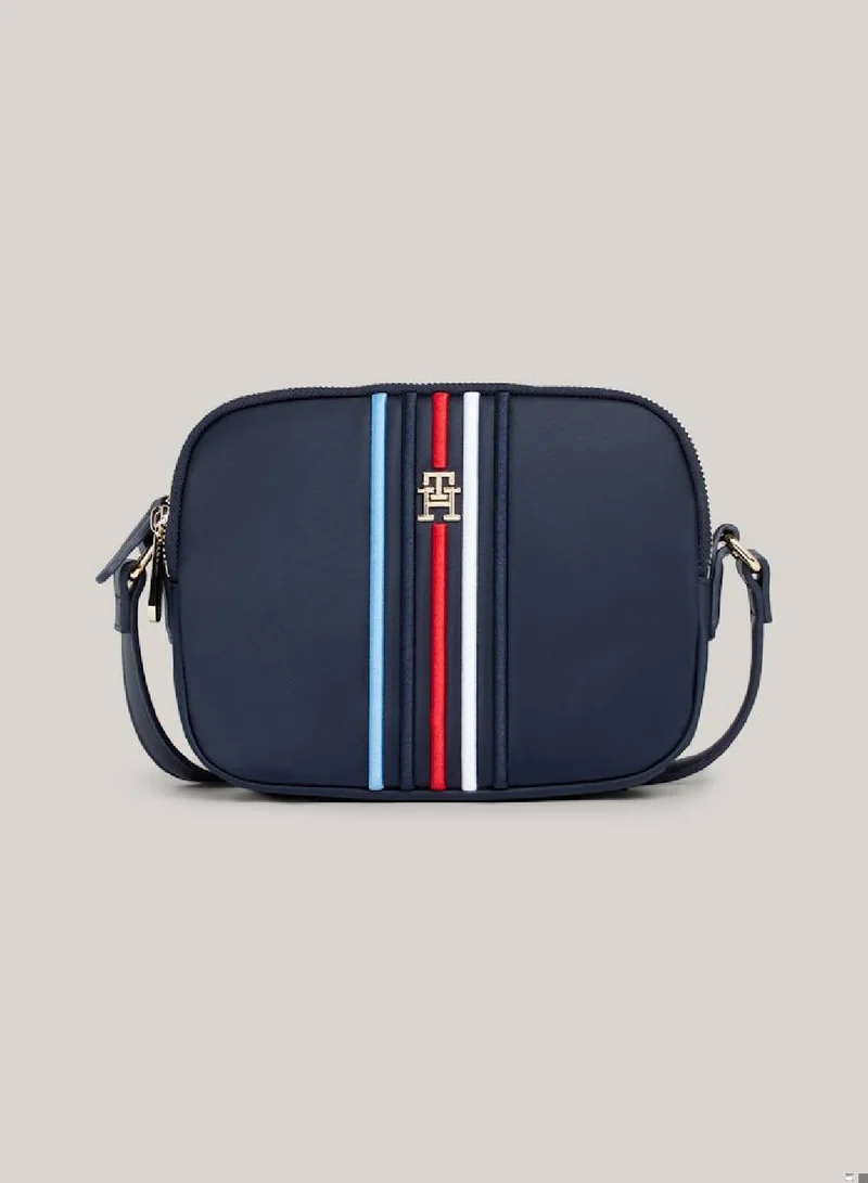 TOMMY HILFIGER Women's Small Multicolour Stripe Crossover Bag -  Recycled nylon, Blue