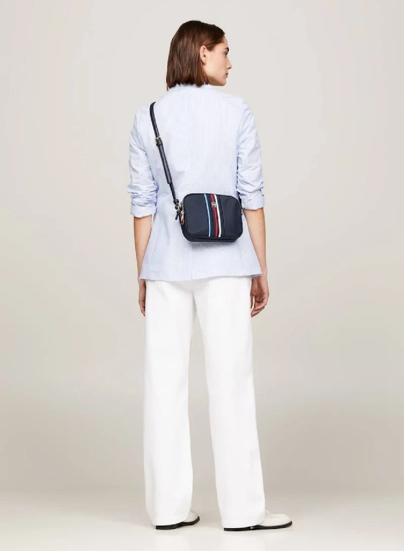 TOMMY HILFIGER Women's Small Multicolour Stripe Crossover Bag -  Recycled nylon, Blue
