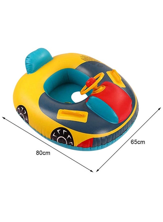 AraHome Cute Child Kids Inflatable Pool Float PVC Summer Swim Float Air Bed Lake Boat Swimming Floats with 2 Handles Surfing Raft Bodyboard Floating Mattress Seat Swim Ring for Girls Boys 1-5 Years - Image 3
