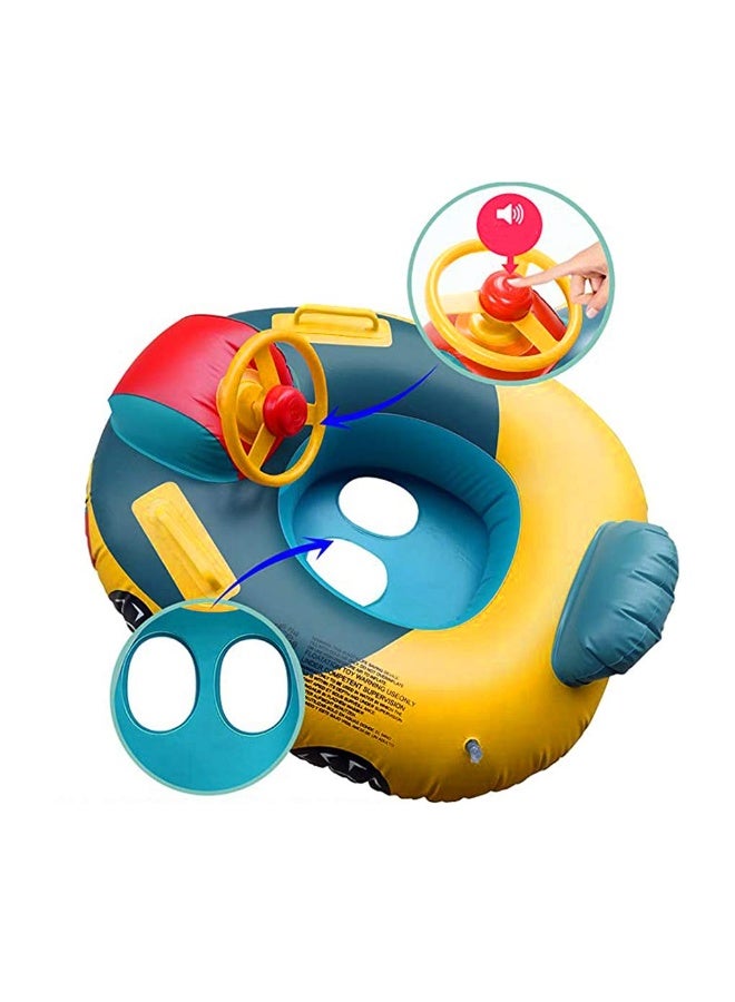 AraHome Cute Child Kids Inflatable Pool Float PVC Summer Swim Float Air Bed Lake Boat Swimming Floats with 2 Handles Surfing Raft Bodyboard Floating Mattress Seat Swim Ring for Girls Boys 1-5 Years - Image 2