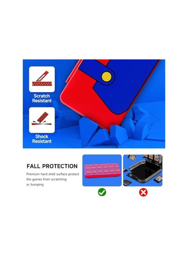 PROMASS 24-Slot Switch Game Card Case, Portable Nintendo Switch Game Card Holder with 24 Game Card Slots & 24 Micro SD Card Slots, Compatible with Lite/OLED/NS Games - Mario Overalls - Image 5