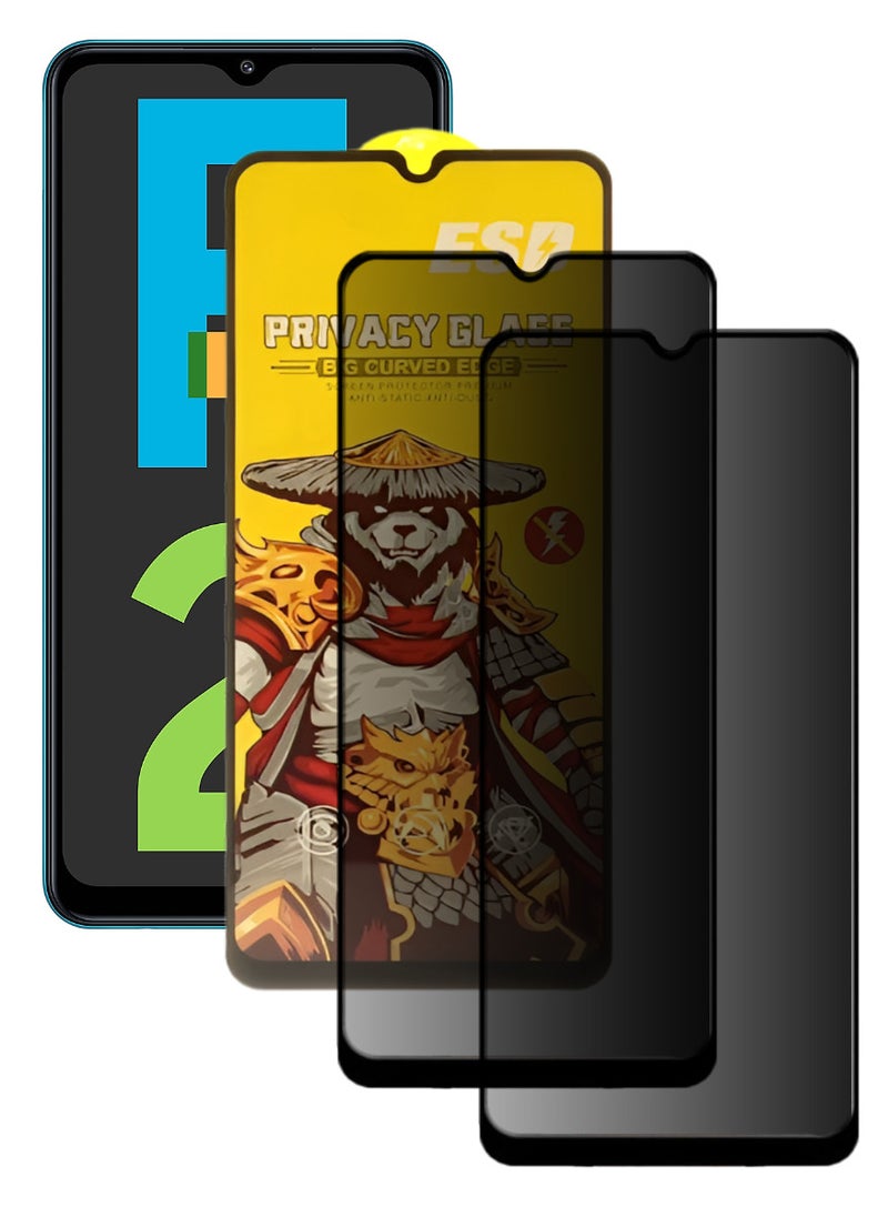 ESD 2 Pieces Tempered Dustproof Privacy Glass Screen Protector Compatible For Samsung Galaxy F12 - Image 1