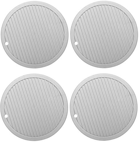 KITOOL 4 PCs of Round Silicone Heat Insulation pad, Thickened Dining Table mat, Coaster, Casserole mat, Non-Slip mat, Anti-Scald mat, high Temperature Resistance 6 in (Pack - 4 White) - Image 1