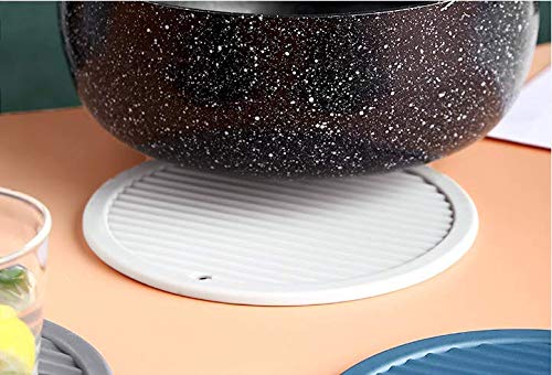 KITOOL 4 PCs of Round Silicone Heat Insulation pad, Thickened Dining Table mat, Coaster, Casserole mat, Non-Slip mat, Anti-Scald mat, high Temperature Resistance 6 in (Pack - 4 White) - Image 4