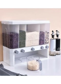 Rice Dispenser, Rice & Grain Storage Container Rotating Rice Storage Bucket