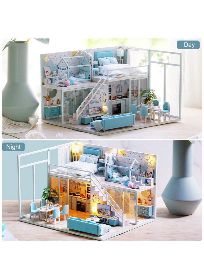 Fsolis DIY Dollhouse Miniature Kit with Furniture, 3D Wooden Miniature House with Dust Cover and Music Movement, Miniature Dolls House kit (L28) - Image 4