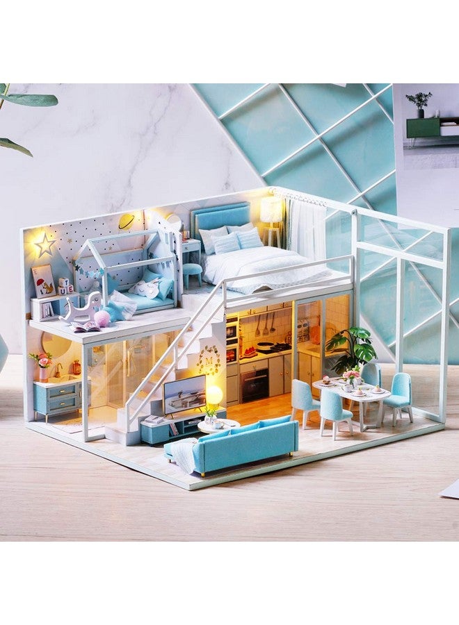 Fsolis DIY Dollhouse Miniature Kit with Furniture, 3D Wooden Miniature House with Dust Cover and Music Movement, Miniature Dolls House kit (L28) - Image 5